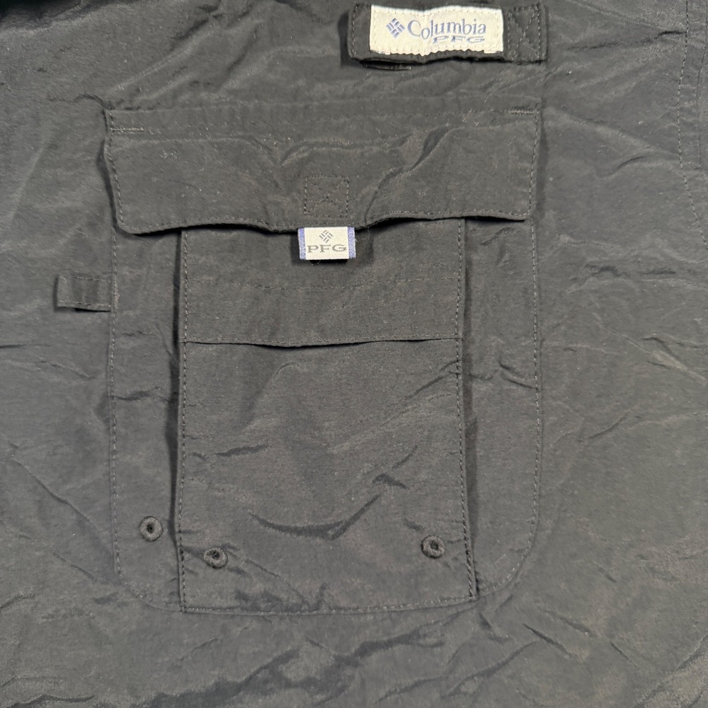 Columbia PFG Fishing Shirt Vented Button Up Short‎ Sleeve Black XXL Gorpcore - Picture 2 of 6